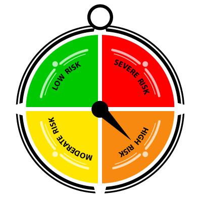 Orange Compass - High Risk of Covid Transmission